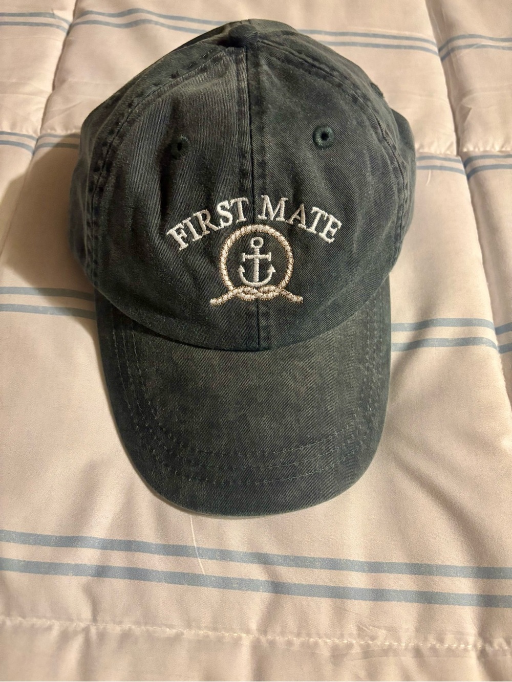 First Mate Embroidered Anchor Baseball Cap - BNWT
